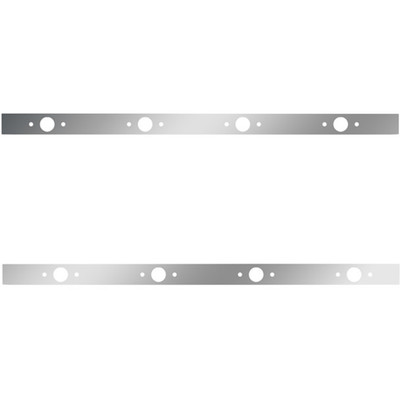 58 Inch Stainless Sleeper Panel WITHO Extension WITH 8 P1 Light Holes For Peterbilt 567 579