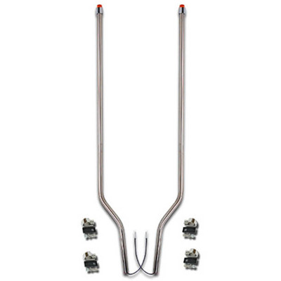 304 Stainless Steel 37 in Bumper Guides WAmber LEDs Offset Bend Style For International Replacement