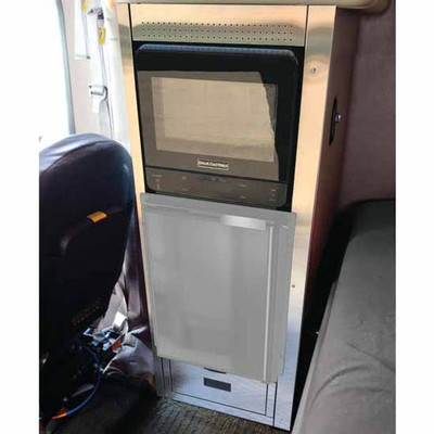 Brushed Stainless 1 Drawer Cabinet WRefrigerator Mount AND Microwave Passenger Side Replacement