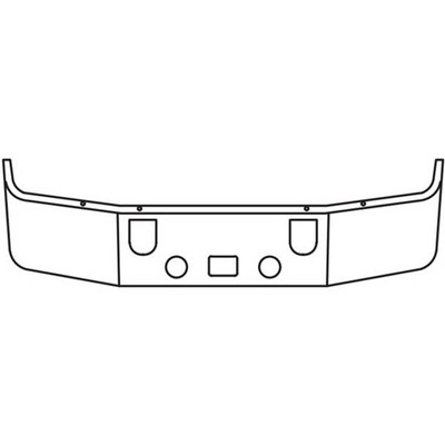 16 in Chrome Wrap Around Bumper 10 Gauge WTow Step Fog Light Holes For Mack CX613 2001-2004 Replacement