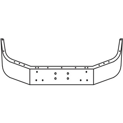 20 in Chrome Wrap Around Bumper 10 Gauge WPintail Hitch Holes For Peterbilt 357 378 SBA Replacement