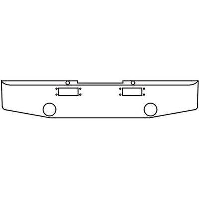 20 in Chrome Steel Tapered End Bumper WMounting 2 Round Fog Light AND TowHitch Holes