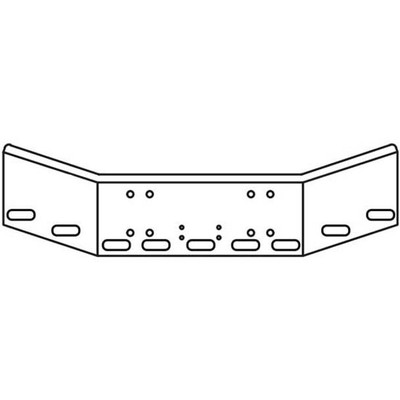 20IN Chrome Stl Boxed End Bumper WMounting External BoltOn Tow Hitch Hole 9 Oval Light Holes Bumper Replacement