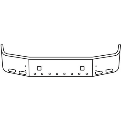 16 in Chrome Wrap Around Bumper WTow 4 Oval 8 - 2 in Light Holes For Volvo WIA Replacement