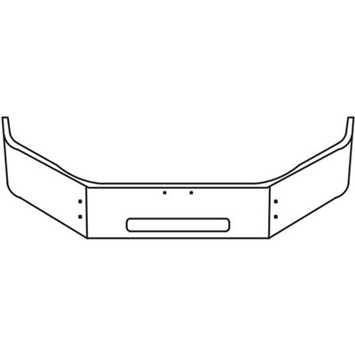 16 in Chrome SBA Bumper 10 Gauge WTow Hole For Peterbilt 335 2006-Newer Replacement
