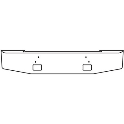 16 in Chrome Standard Tapered Bumper WTow Hooks For Mack RD688 RD690 Replacement