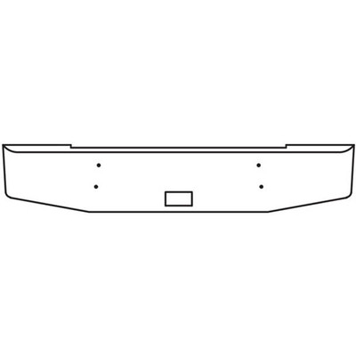 12 in Chrome Standard Tapered End Bumper 7 Gauge WBottom Step Hole For Mack R 1973-1989 Replacement