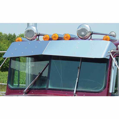 12 in Stainless Steel Regular Drop Bowtie Visor For Kenworth W900A Replacement