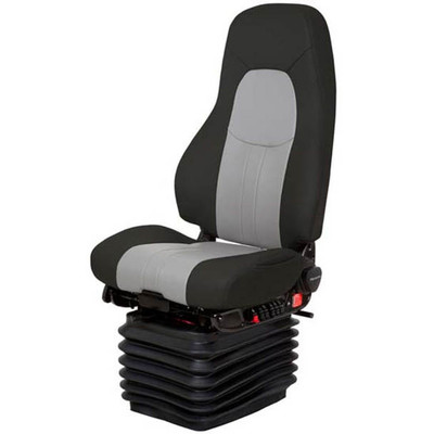 BLK gry 2Tone Ultraleather Admiral Air High Passenger Seat WSwivel Bellow Heat Wide WO ArmRest Replacement