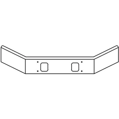 12 in Chrome Open End Bumper WTow AND Mounting Holes For Volvo WG Day Cab WSet Forward Axle