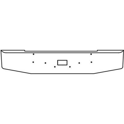 20 in Chrome Standard Tapered Bumper 10 Gauge WCenter Tow Hole For Peterbilt 362 Replacement