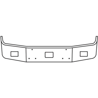 12 in Chrome Wrap Around Bumper 10 Gauge WTow AND Square Fog Light Holes For Peterbilt 377 SBA Replacement