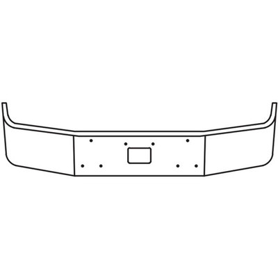 12 in Chrome Wrap Around Bumper 10 Gauge WTow Hole For Peterbilt 385 SBA 112 BBC Replacement