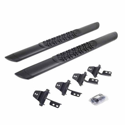 Black Aluminum Side Bar AND Brackets - Complete Kit W5 In. Step Pads W2 Doors IN-0108755 Replacement
