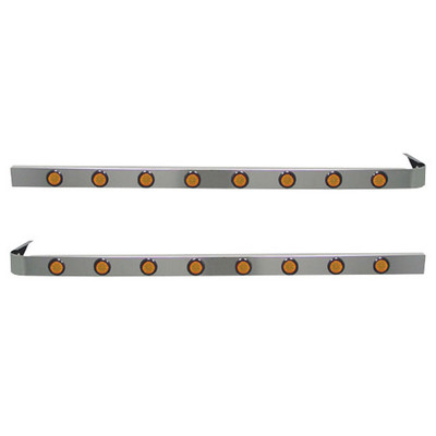 3.5 X 70 Inch Stainless Steel Sleeper Panel WITH 16 2 Inch Amber Lights