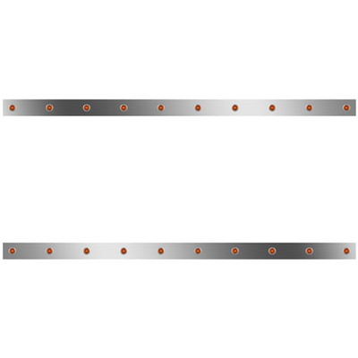 76 Inch 304 S.S. Sleeper Panels WITH Extensions 20 Bullseye AmberAmber LEDs For Kenworth T680 T880 Replacement