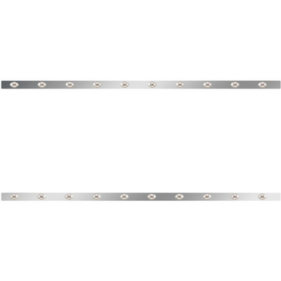 86 Inch Stainless Steel Sleeper Panels WITH 20 P3 AmberClear LEDs For Kenworth T660 20082017