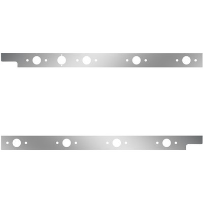 Stainless Steel Cab Panel W8 P1 Light Holes Block Heater Plug Peterbilt 567 579 WRearMount Exhaust