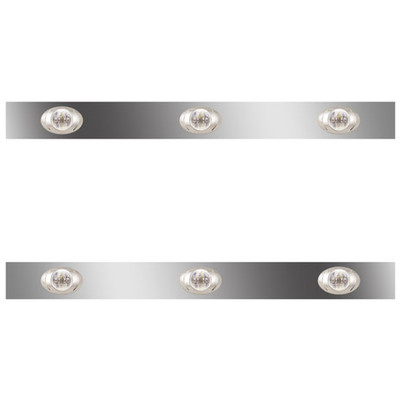 38 Inch Stainless Steel Sleeper Panels WITH 6 P3 AmberClear LEDs For Kenworth T800 W900