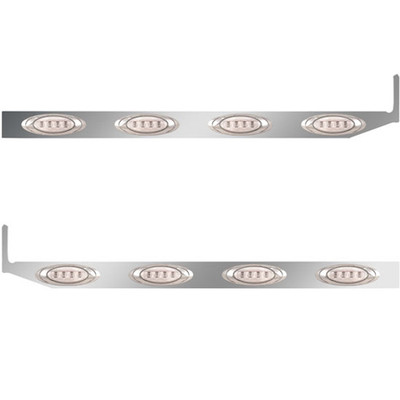2.5 X 44 Inch Sleeper Panel WITH 4 P1 AmberClear LED Lights For Peterbilt 567 579 Pair