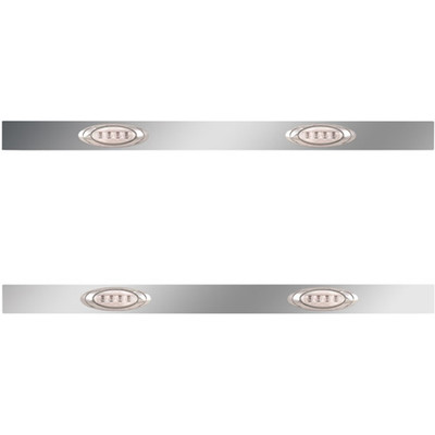 2.5 X 44 Inch Sleeper Panels WITH 2 P1 Lights Amber LED Clear Lens For Peterbilt 567 579