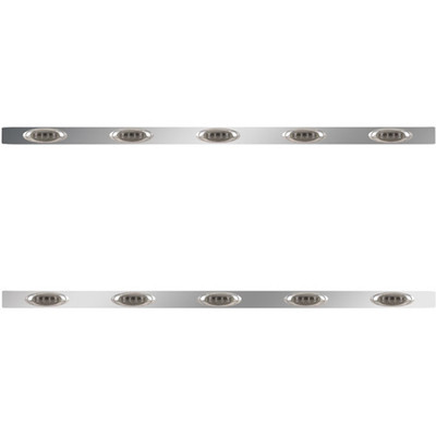 2.5 X 72 Inch Sleeper Panel WITH 5 P1 AmberSmoked LED Lights For Peterbilt 567 579 Pair