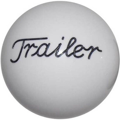 2.125 Inch White Engraved Trailer Brake Knob For Threaded Dash Air Brake Valve Replacement