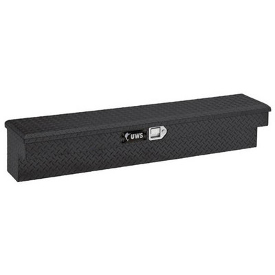 Gloss Black Diamond Plate Aluminum 48 Inch Truck Side Tool Box Mounts On Inside Of Truck Bed Rails