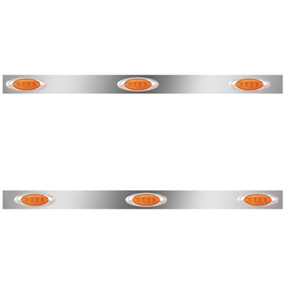 Stainless Steel Cab Panels With P1 Amber LEDs - Pair For International 9300 SBA