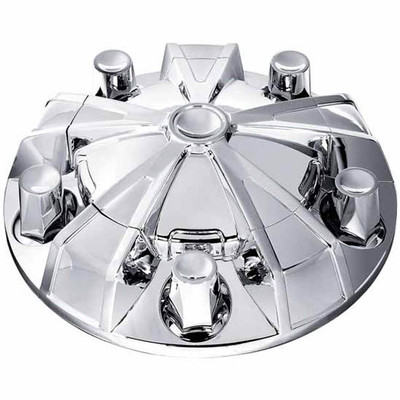 33MM Chrome Plastic Mag Front Hub Cover Kit W Threaded Nut Covers Replacement