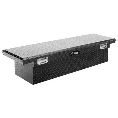 Gloss Black Diamond Plate Aluminum 72 Inch Low Profile Crossover Tool Box W Pull Handles
