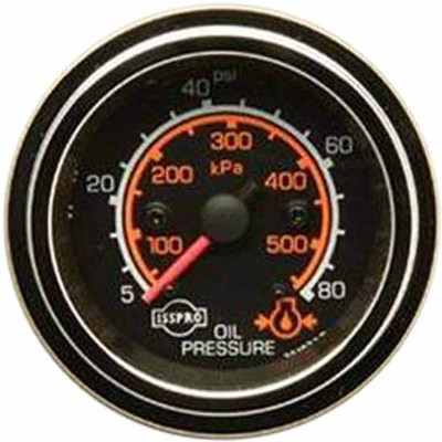 2.0625 Inch Mechanical Oil Pressure Gauge 2-50 PSI 35-550 KPA W Black Face Red Pointer