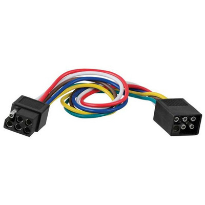 6-Way Square Connector Plug Socket With 12 Inch Wires Connects Tail Brake Turn Signal Aux. Power Replacement
