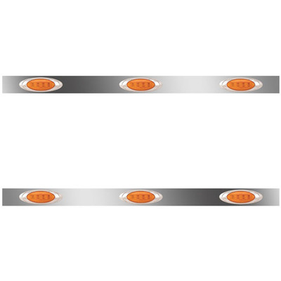 51 Inch Stainless Steel Sleeper Panels With 6 P1 AmberAmber LEDs For International 9200 9400 9900