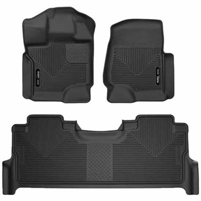 F-350 SUPER DUTY YEAR 2024 BLACK FRONT AND 2ND SEAT FLOOR MATS AND LINERS