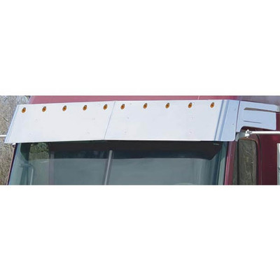 FREIGHTLINER CENTURY 120 YEAR 1998 17 IN STAINLESS STEEL DROP VISOR W10 - .75 IN AMBER BUTTON LIGHTS