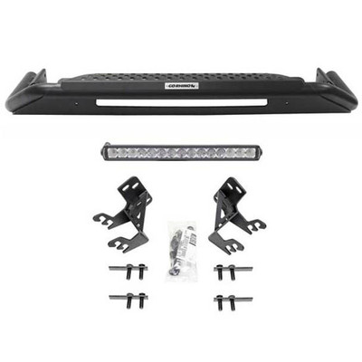 1500 YEAR 2020 Textured Black Powder Coated Skid Plate Bull Bar W/ Mounting Brackets & Single Row 20 Inch Light Bar