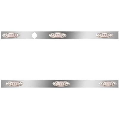 9400 YEAR 1992 STAINLESS STEEL CAB PANELS W AMBER LEDS DRIVER SIDE HEATER PLUG HOLE PAIR