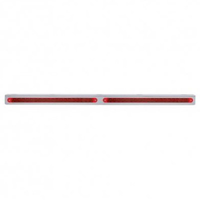 25.3125 Inch Stainless Light Bracket With Two 19 LED 12 Inch Light Bars Red LED Red Lens