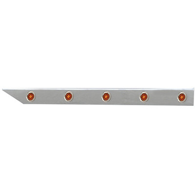 VOLVO VNL GEN II YEAR 2007 430 STAINLESS STEEL SLEEPER PANELS W 10 3 4 INCH AMBER LED BUTTON LIGHTS