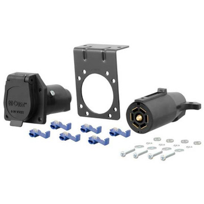 7-Way RV Blade Connector Plug Socket With Hardware Connects Tail Brake Reverse Turn Signals Replacement