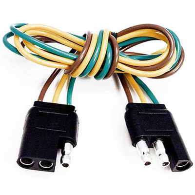 3-Way FM Flat Trailer Connector And M 3-Way Flat Trailer Connector With 12 Inch 16 AWG Wires Replacement