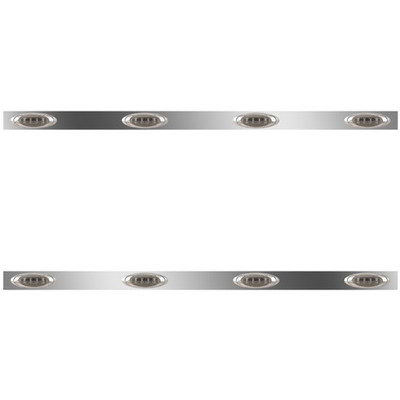 9400I YEAR 2004 72 INCH STAINLESS RME SLEEPER PANELS W 8 P1 AMBER SMOKED LEDS