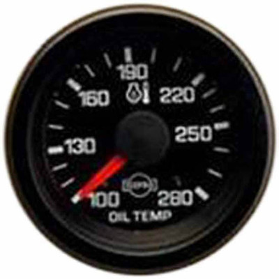2.0625 Inch Electric Transmission Temperature Gauge 100-280F W Black Bezel Black Face Replacement