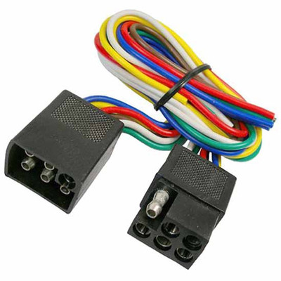 6-Way FM Squared Trailer Connector And M 6-Way Squared Trailer Connector With 12 Inch 18 AWG Wires Replacement