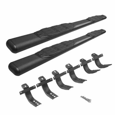 BRONCO YEAR 2023 GO RHINO BLACK STEEL 1000 SERIES CAB LENGTH CAB STEPS BRACKETS W 5 IN. STEP PADS