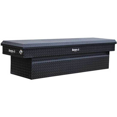 1500 YEAR 2010 19 CUBIC FEET TEXTURED MATTE BLACK DIAMOND PLATE ALUMINUM CROSSOVER TOOL BOX