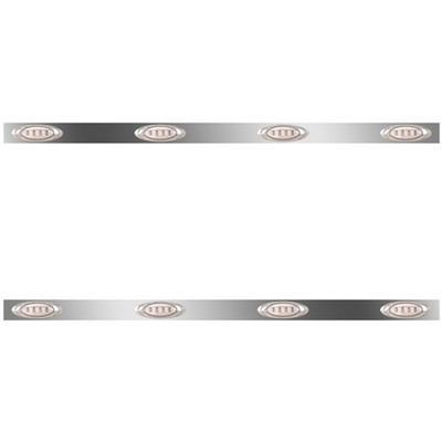 9200 I YEAR 2000 STAINLESS STEEL 72 INCH SLEEPER PANELS W P1 AMBER LEDS PAIR