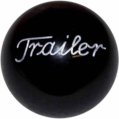 2.125 Inch Solid Black Engraved Trailer Brake Knob For Threaded Dash Air Brake Valve Replacement