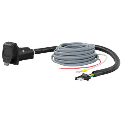 4-Way Flat Vehicle To 7-Way RV Blade Trailer Electrical Adapter With Brake Controller Replacement